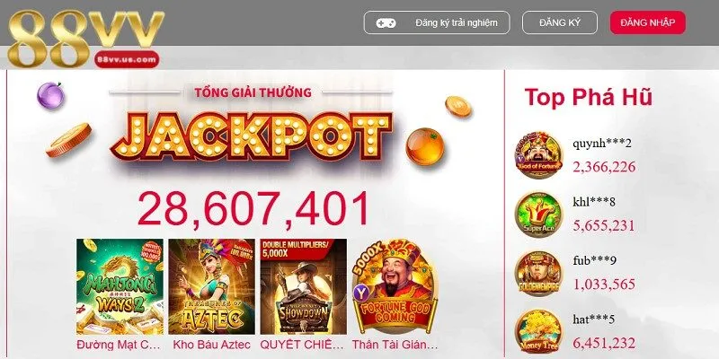 Truy cập link vào 88VV và lựa chọn đăng nhập tài khoản